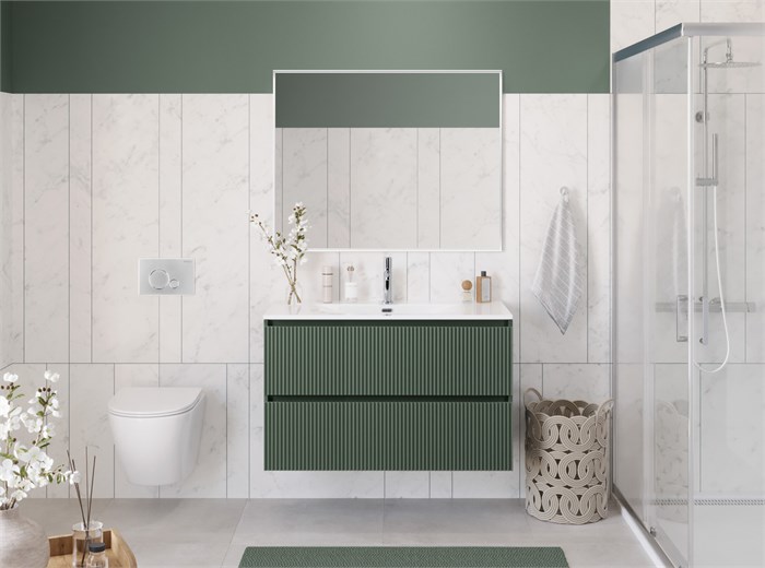 Тумба с раковиной подвесная BelBagno UNO 100 Еловый Матовый, раковина BB-8099-100 204087