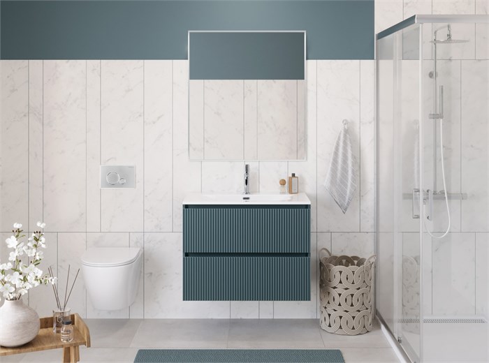 Тумба с раковиной подвесная BelBagno UNO 80 Голубой Матовый, раковина BB-8099-80 203992