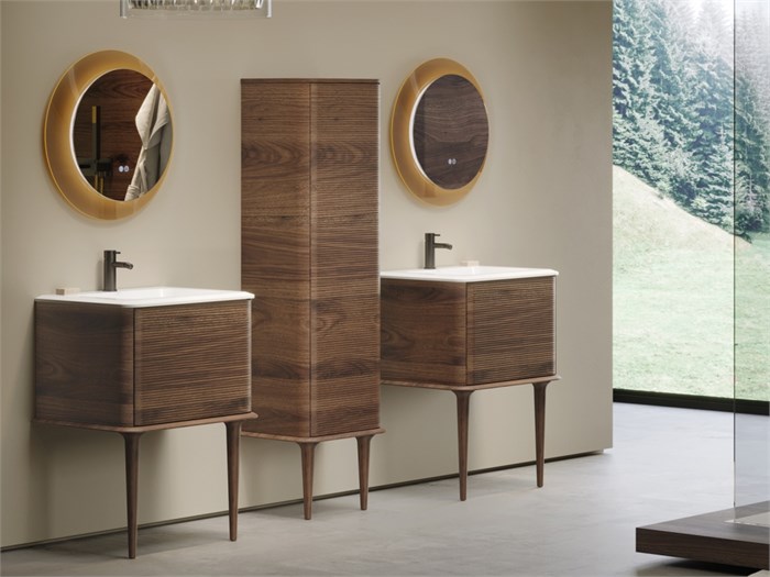 Тумба с раковиной подвесная CEZARES IDRA 64 Noce, раковина белая 50352 203545