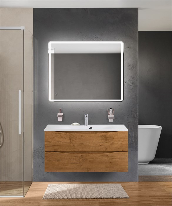 Тумба с раковиной подвесная BelBagno MARINO 100 Rovere Nature, раковина белая BB1000/450-LV-MR-FT 202761