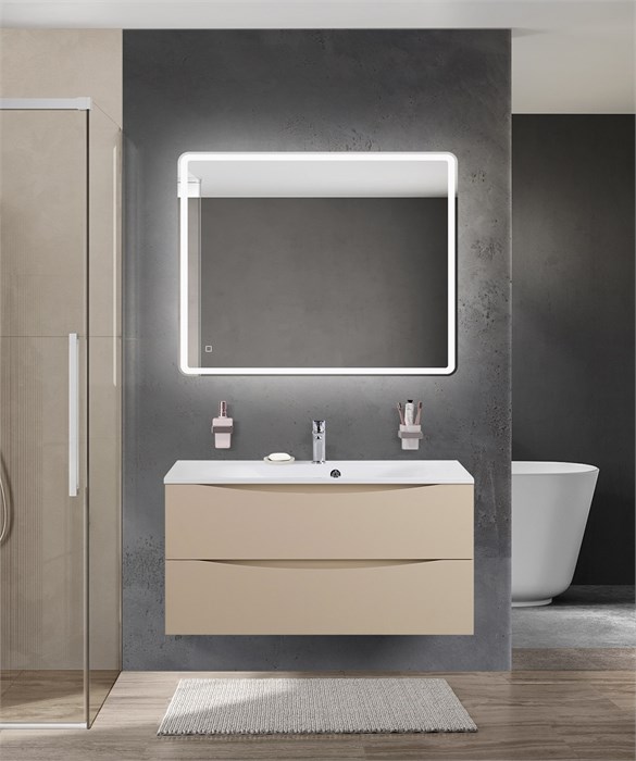 Тумба с раковиной подвесная BelBagno MARINO 100 Crema Opaco, раковина белая BB1000/450-LV-MR-FT 202758