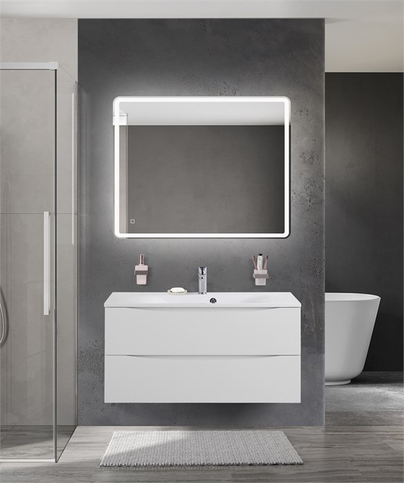 Тумба с раковиной подвесная BelBagno MARINO 100 Bianco Opaco, раковина белая BB1000/450-LV-MR-FT 202757