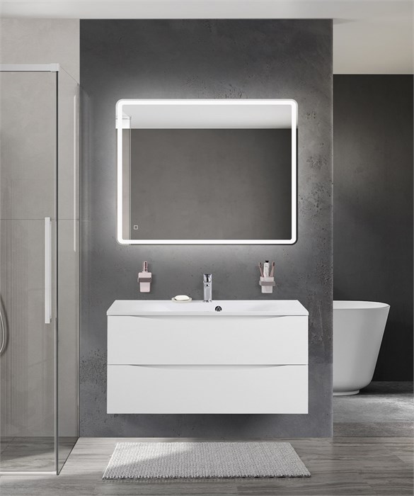 Тумба с раковиной подвесная BelBagno MARINO 100 Bianco Lucido, раковина белая BB1000/450-LV-MR-FT 202755