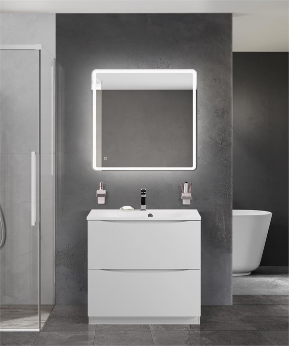 Тумба с раковиной напольная BelBagno MARINO 80 Bianco Lucido, раковина белая BB800/450-LV-MR-FT 202753