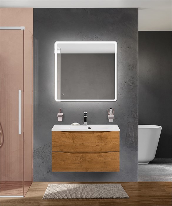 Тумба с раковиной подвесная BelBagno MARINO 80 Rovere Nature, раковина белая BB800/450-LV-MR-FT 202750
