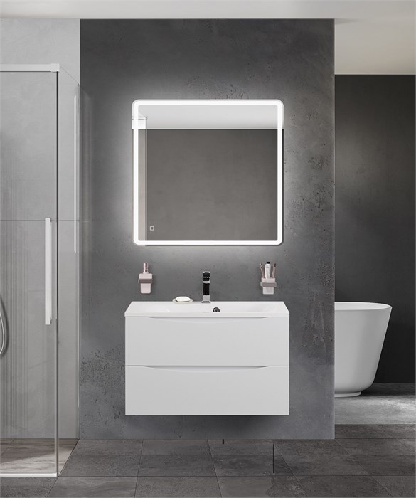 Тумба с раковиной подвесная BelBagno MARINO 80 Bianco Opaco, раковина белая BB800/450-LV-MR-FT 202745