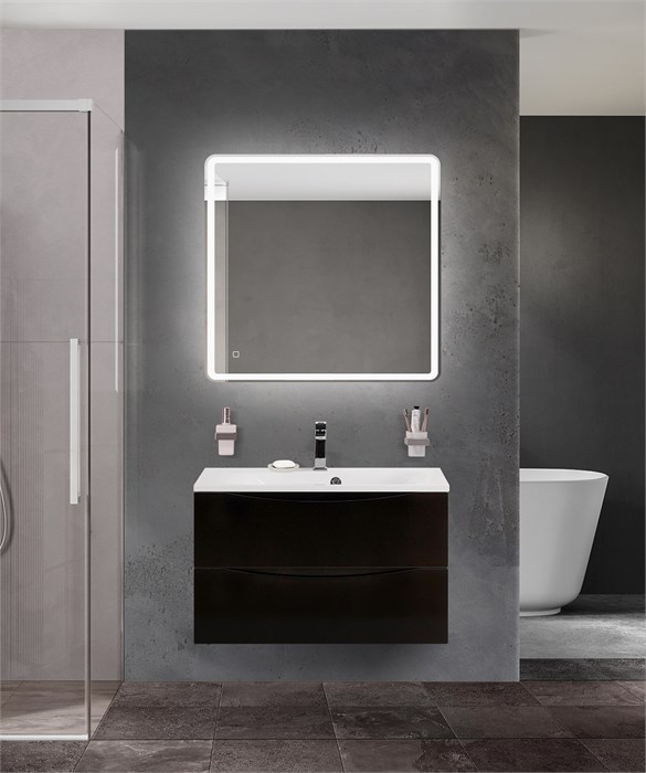 Тумба с раковиной подвесная BelBagno MARINO 80 Nero Lucido, раковина белая BB800/450-LV-MR-FT 202744