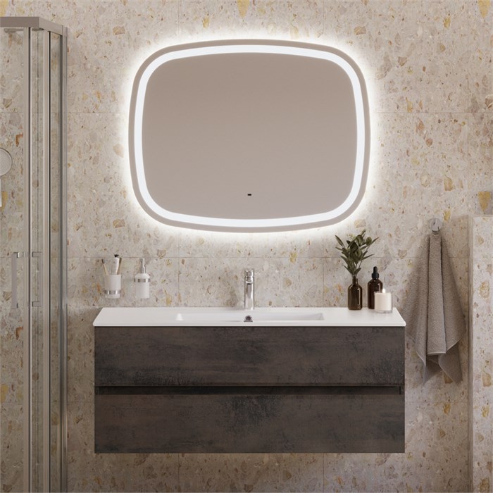 Тумба с раковиной подвесная CEZARES MOLVENO 46 120 Ossido, раковина белая CZR-8002-120 190903