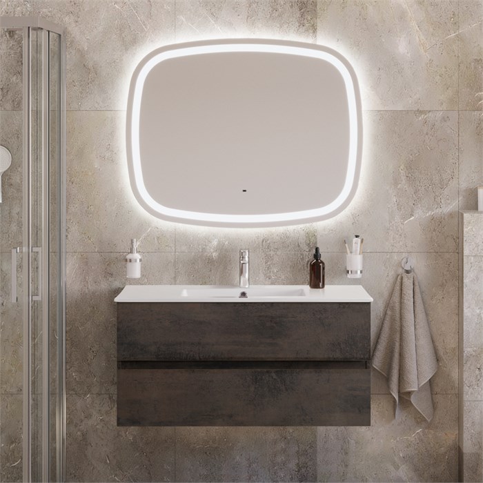 Тумба с раковиной подвесная CEZARES MOLVENO 46 100 Ossido, раковина белая CZR-8002-100 190900