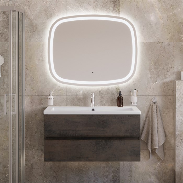 Тумба с раковиной подвесная CEZARES MOLVENO 46 100 Ossido, раковина белая CZR-8070-100 190894