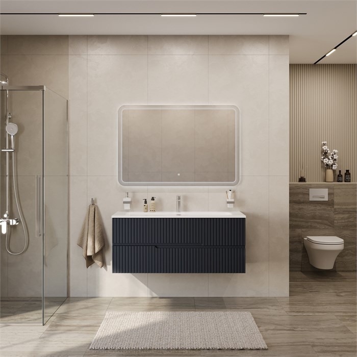 Тумба с раковиной подвесная CEZARES DUET-N 120 Grafito, раковина белая CZR-8073-120 190858