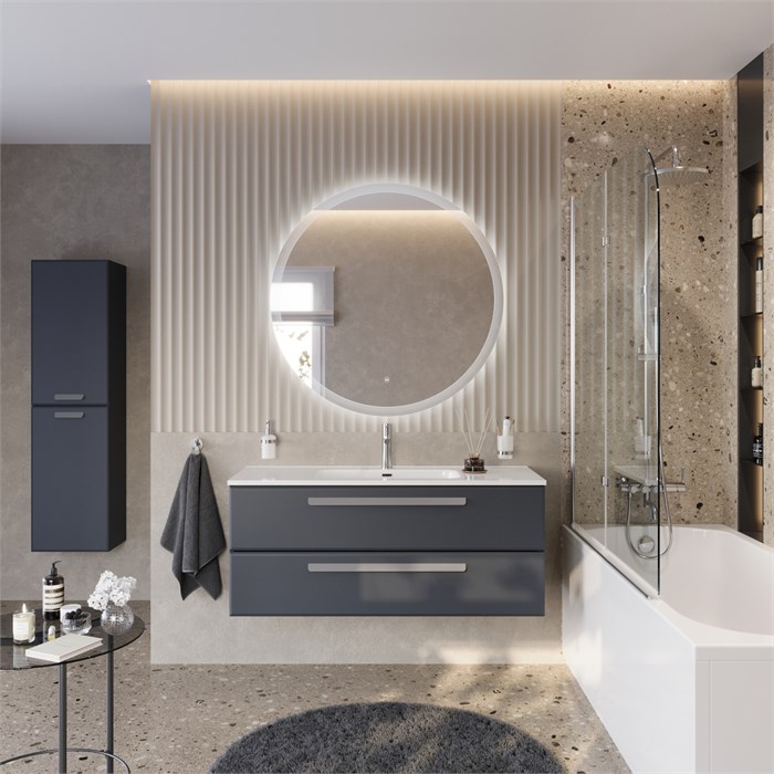 Тумба с раковиной подвесная CEZARES ECO-CER-N 120 Grafito, раковина белая CZR-8095-120 190782