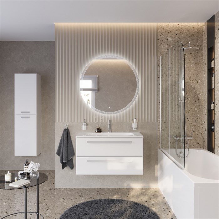 Тумба с раковиной подвесная CEZARES ECO 90 Bianco Opaco, раковина белая CZR-900/480-LV-MR-ECO-F 190777