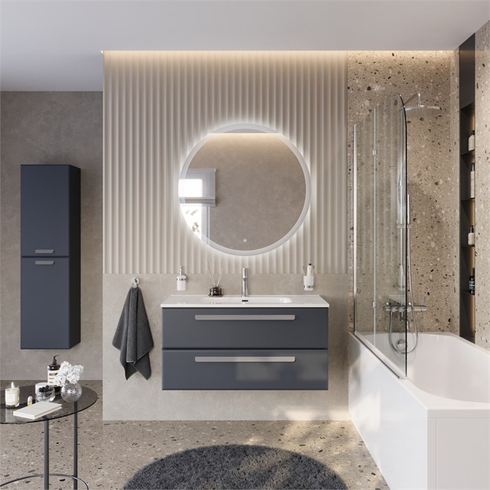 Тумба с раковиной подвесная CEZARES ECO-CER-N 100 Grafito, раковина белая CZR-8095-100 190758