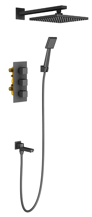 Душевая система встроенная с термостатом Timo Tetra-thermo SX-0199/03SM черный SX-0199/03SM