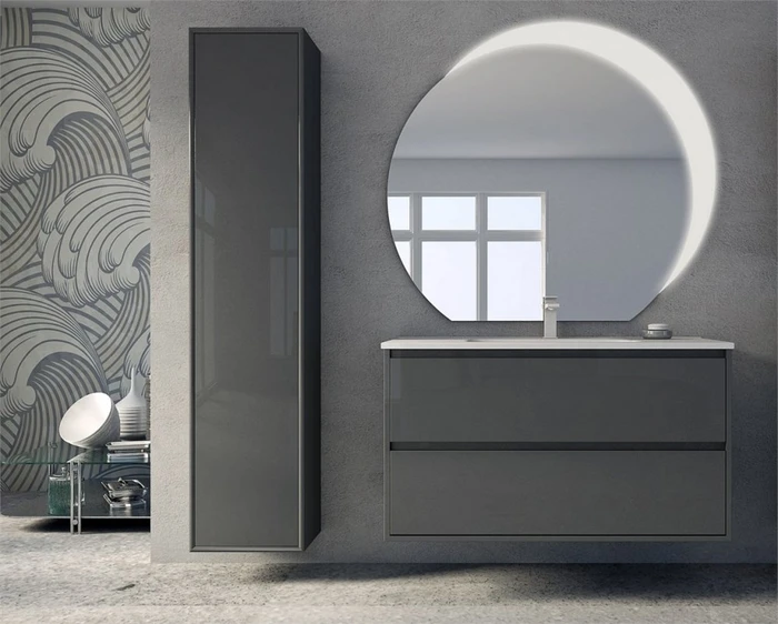 Колонна подвесная с одной распашной дверцей CEZARES GLASS 41829 Antracite 41829