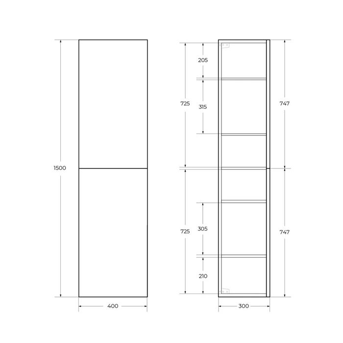Шкаф подвесной BelBagno DUE-1500-2A-SC-NOCE-P Noce 094247208