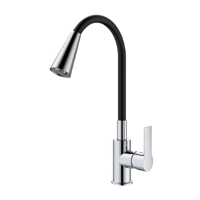 Смеситель Splenka для кухни высокий гибкий поворотный излив, хром (S06.43) S06.43