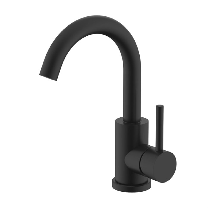 Смеситель Splenka для кухни С-образный поворотный излив, черный (S201.13.06) S201.13.06