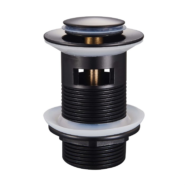 Донный клапан для раковины Raglo c переливом (клик-клак), латунь, черный (R600.05.06) R600.05.06