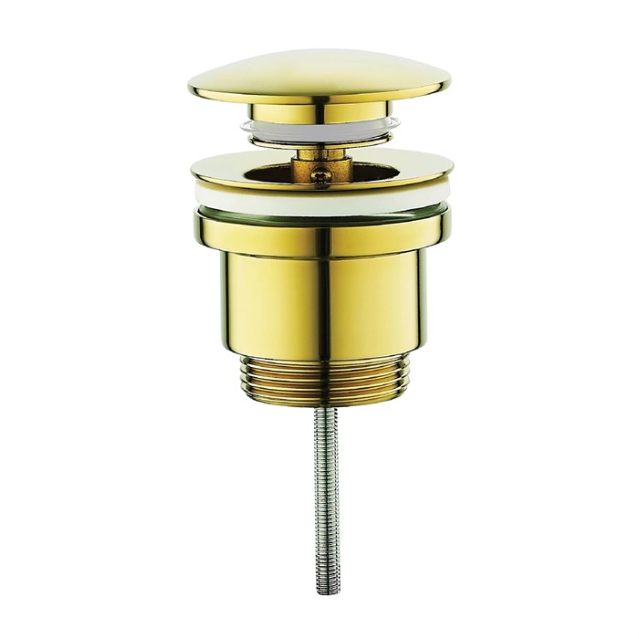 Донный клапан для раковины Raglo без перелива (клик-клак), латунь, золото (R600.01.23) R600.01.23