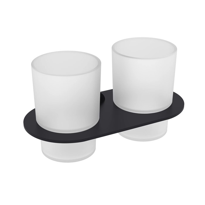 Стакан для зубных щеток с держателем Raglo двойной, черный (R300.08.06) R300.08.06