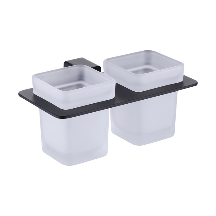 Стакан для зубных щеток с держателем Raglo двойной, черный (R301.08.06) R301.08.06