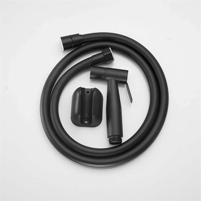 Комплект для гигиенического душа Splenka лейка 2 режима, шланг силиконовый 1,2 м, черный (S460.50) S460.50