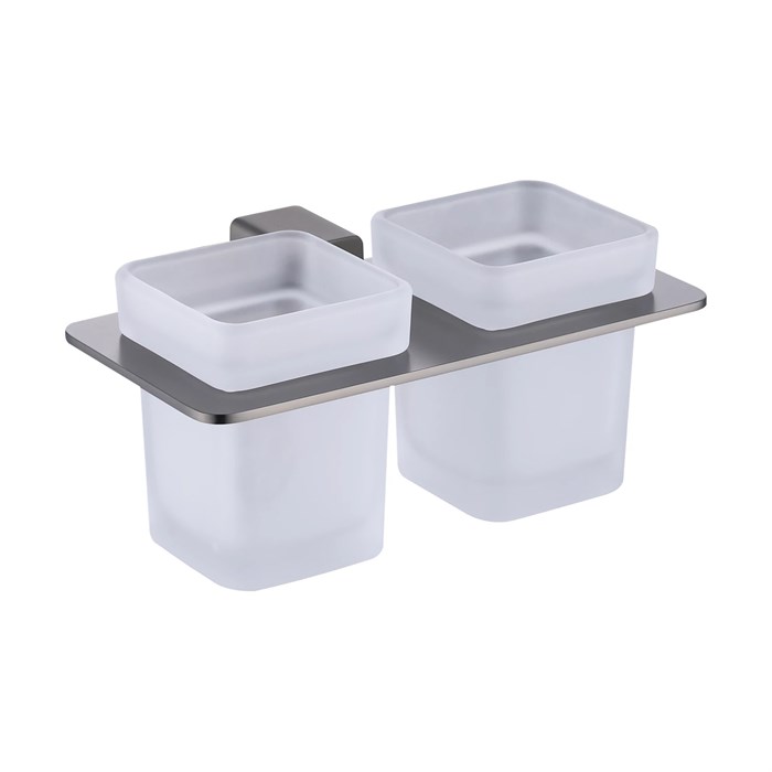 Стакан для зубных щеток с держателем Raglo двойной, графит (R301.08.09) R301.08.09