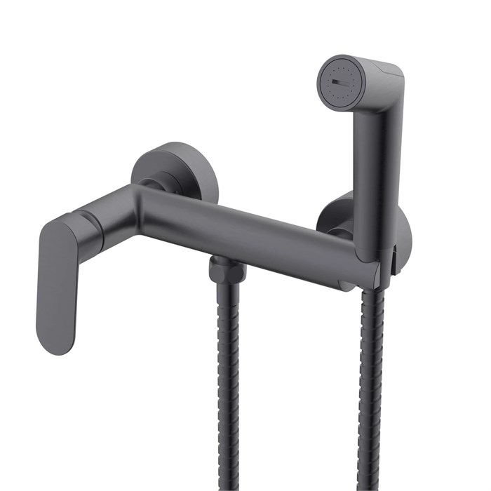 Смеситель Splenka с гигиеническим душем настенный графит (S41.51.09) S41.51.09