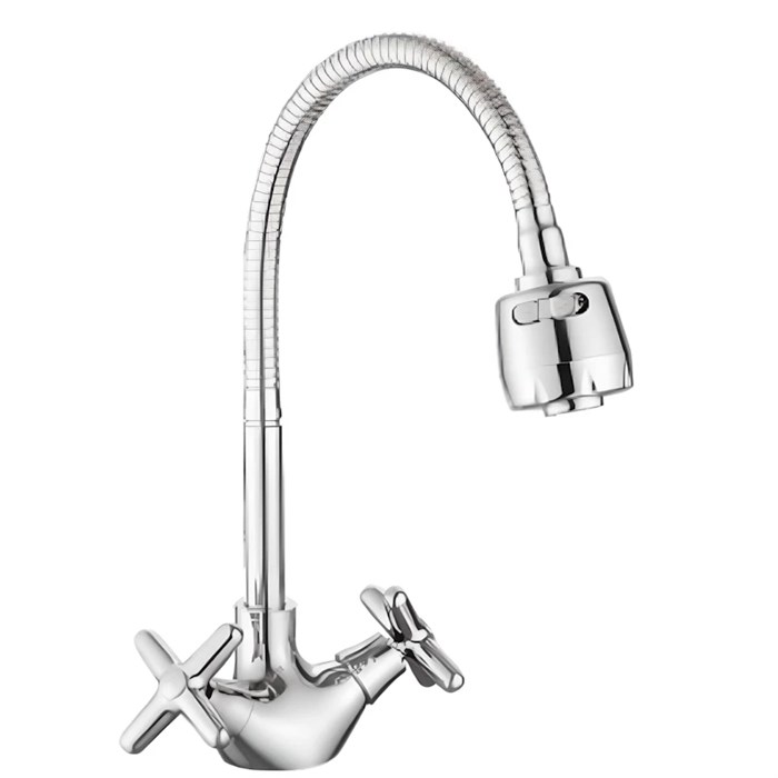 Смеситель Splenka для кухни вентильный гибкий поворотный излив, хром (S80.43) S80.43