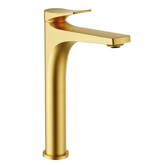 Смеситель Splenka для раковины высокий монолитный, сатин золотой (S54.15.03) S54.15.03