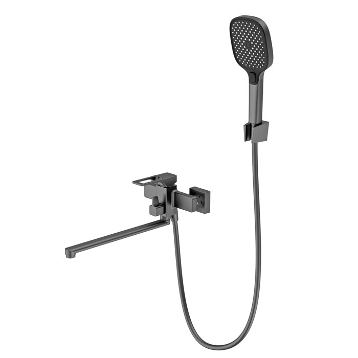 Смеситель Splenka для ванны и душа универсальный поворотный излив 35 см, графит (S55.22.09) S55.22.09