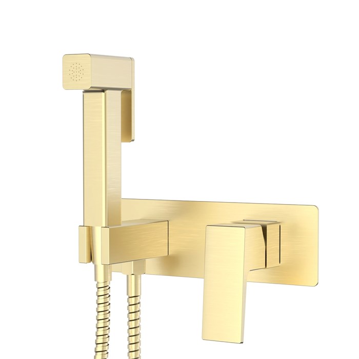 Смеситель Splenka с гигиеническим душем встраиваемый сатин золотой (S01.52.03) S01.52.03