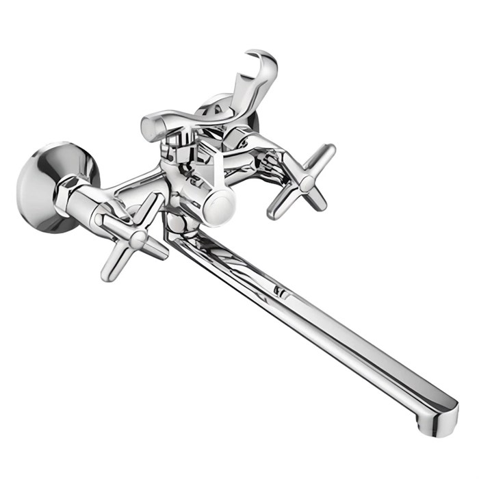 Смеситель Splenka для ванны и душа универсальный вентильный поворотный излив 30 см, хром (S80.22) S80.22