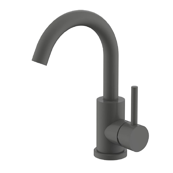 Смеситель Splenka для кухни С-образный поворотный излив, серый (S201.13.07) S201.13.07