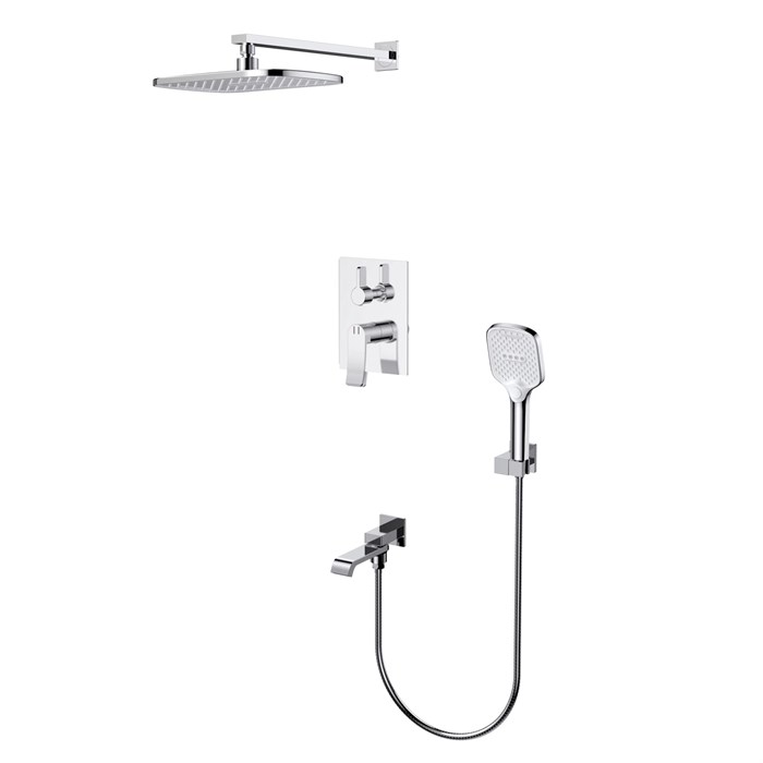 Душевая система Splenka для ванны и душа встраиваемая на 3 режима поворотный излив 18 см, хром (S31.27) S31.27