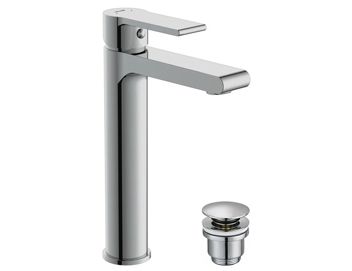 Смеситель для раковины высокий Cersanit BRASKO однорычажный клик клак (63024) 63024