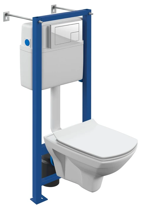 Комплект Cersanit  CARINA XL CO DPL EO slim инсталляция VECTOR кнопка CORNER пластик белый (64119) 64119