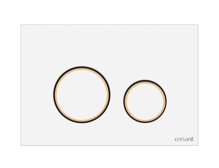 Кнопка Cersanit  TWINS для LINK PRO/VECTOR/LINK/HI-TEC пластик белый с рамкой золото (63535) 63535