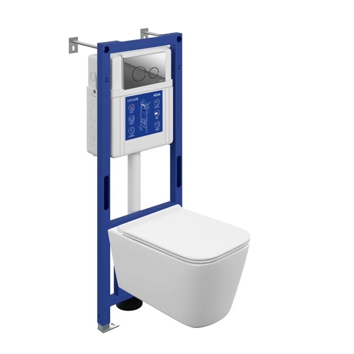 Комплект CERSANIT CREA VORTEX DPL EO slim инсталляция AQUA 40 SMART M кнопка TWINS пластик хром глянцевый (69475) 69475