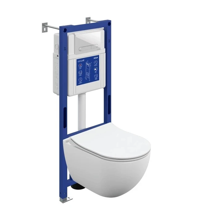 Комплект CERSANIT BRASKO SMART DPL EO slim инсталляция AQUA 40 SMART M кнопка ESTETICA пластик белый LP (69334) 69334