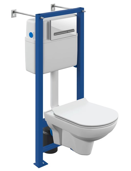 Комплект Cersanit CITY CO DPL EO slim Инсталляция VECTOR кнопка PILOT стекло белый (64439) 64439