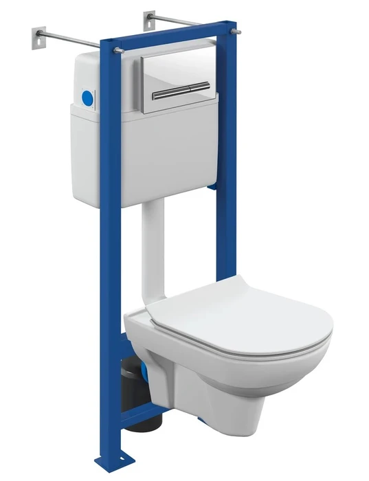 Комплект Cersanit CITY CO DPL EO slim Инсталляция VECTOR кнопка PILOT стекло белый (64439) 64439