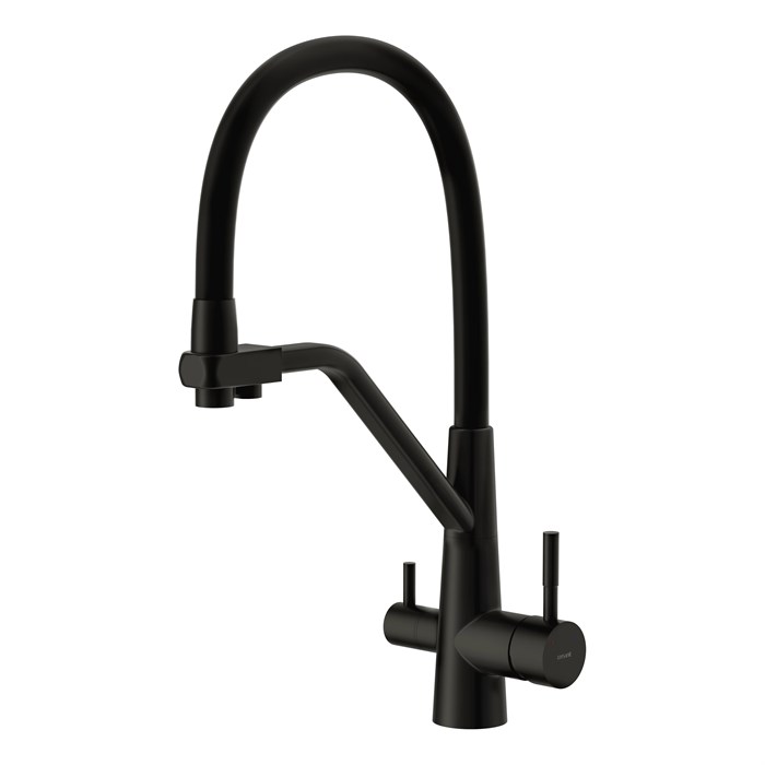Смеситель для кухни Cersanit VIVO однорычажный с фильтром с гибким изливом черный (68218) 68218