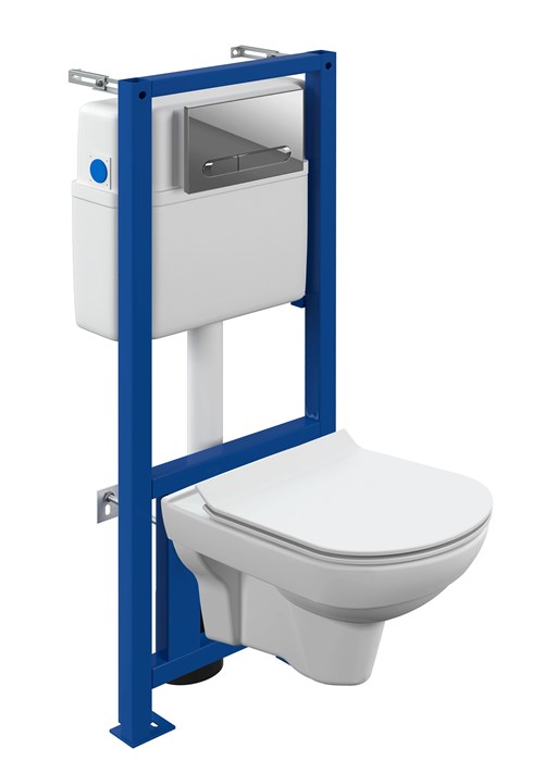 Комплект Cersanit  CITY CO DPL EO slim инсталляция LINK PRO кнопка ESTETICA пластик хром глянцевый? (64121) 64121