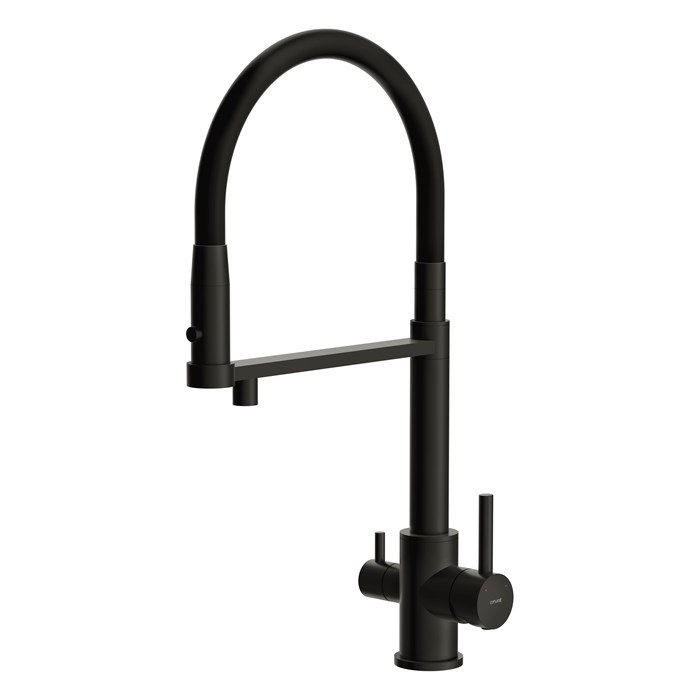 Смеситель для кухни Cersanit ZEN однорычажный с фильтром с гибким изливом черный (68250) 68250