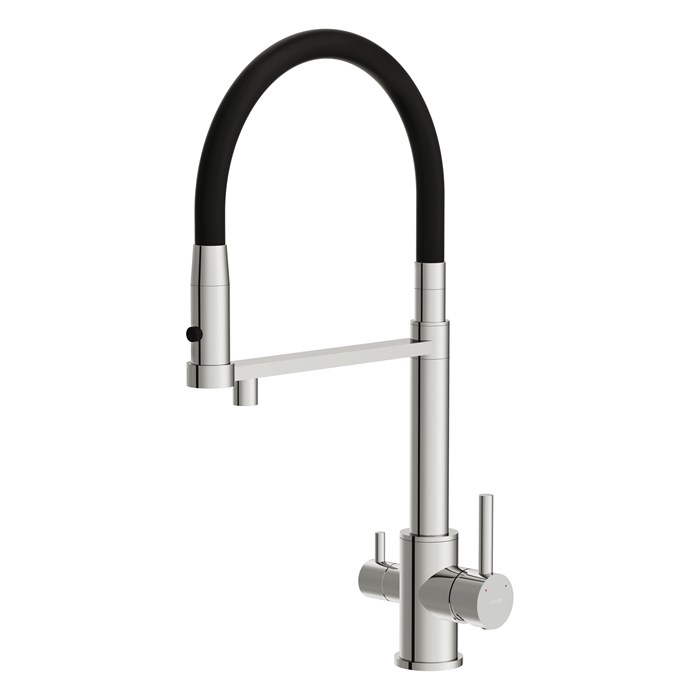 Смеситель для кухни Cersanit ZEN однорычажный с фильтром с гибким изливом хром (68249) 68249