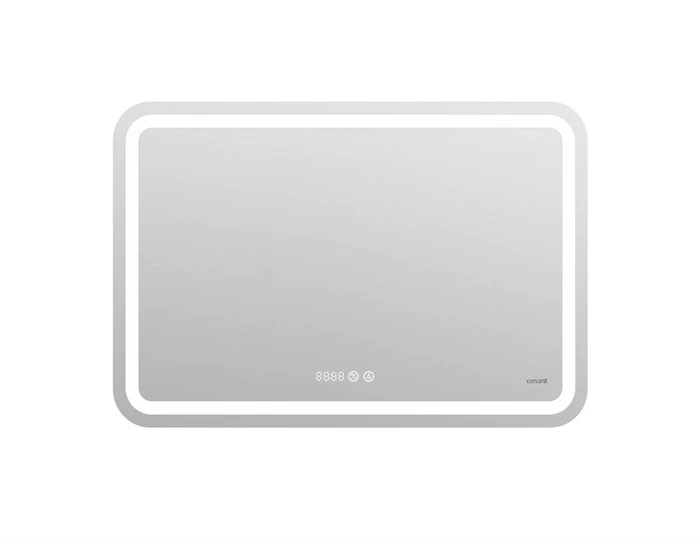 Зеркало Cersanit  LED 050 design pro 80x55 с подсветкой хол. тепл. cвет часы с антизапотеванием прям KN-LU-LED050*80-p-Os