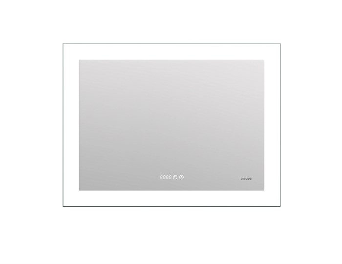 Зеркало Cersanit  LED 060 design pro 80x60 с подсветкой часы с антизапотеванием прямоугольное (KN-LU KN-LU-LED060*80-p-Os